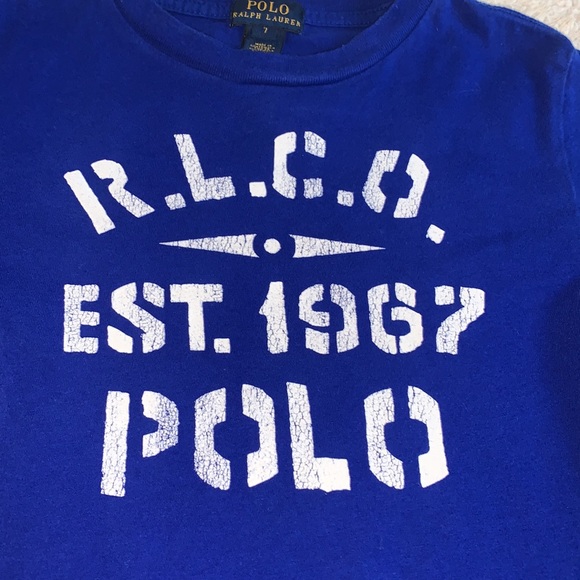 POLO Ralph Lauren Blue T-shirt 7 EUC - Picture 2 of 7
